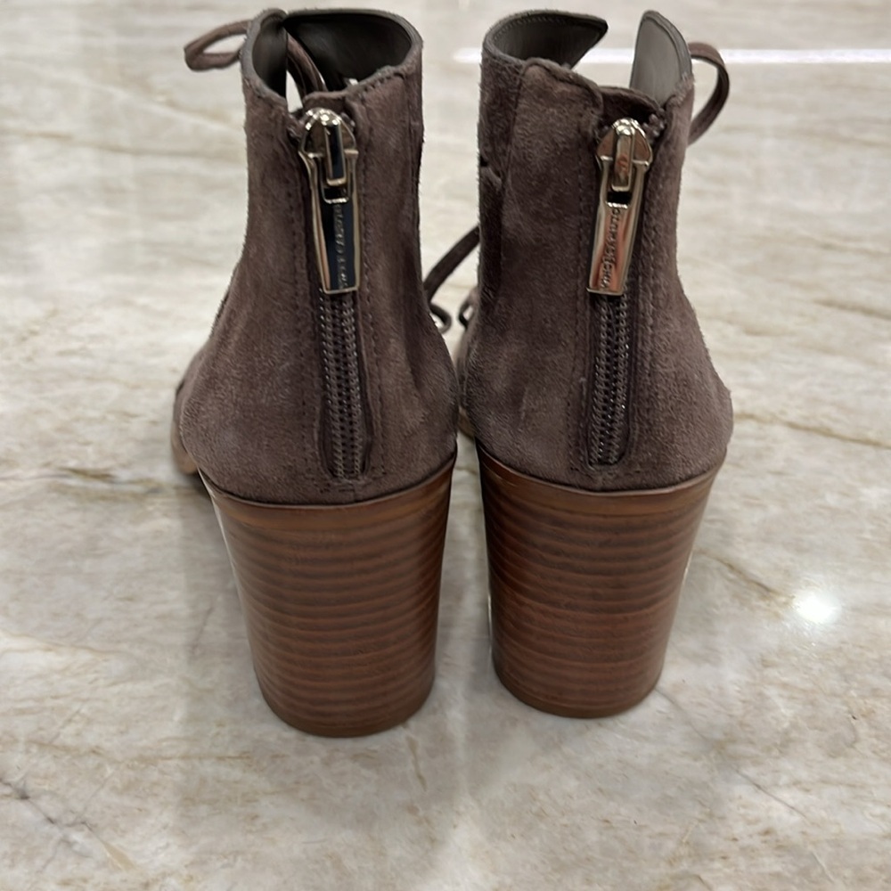 Vince Camuto | Tressa Perforated Lace-Up Heel Sandal | Taupe | Women's 8.5 - Picture 5 of 12